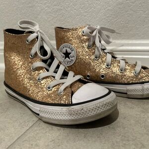 Chuck Taylor Converse High Top smooth gold glitter